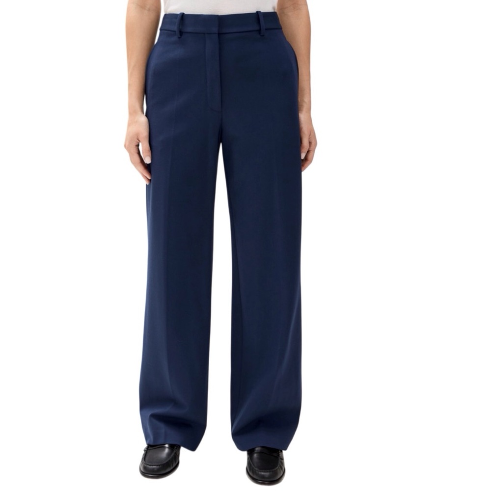 Theory Classic Straight Ponte Knit Trousers Blue Dress Pants Size 16